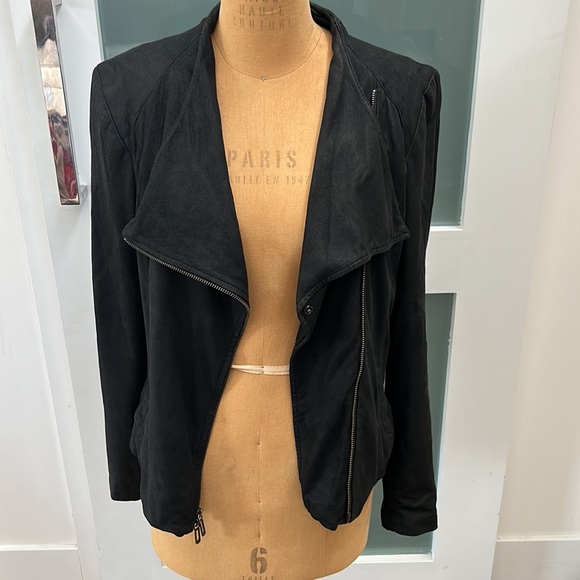 Vince Cowl Neck Asymmetrical Paper Thin Leather Jacket - Picture 6 of 10